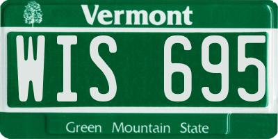 VT license plate WIS695