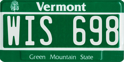 VT license plate WIS698