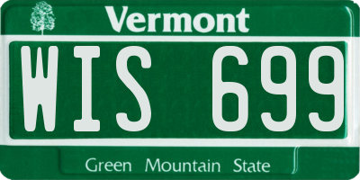 VT license plate WIS699