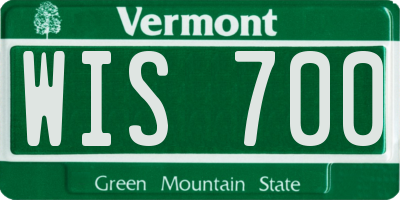 VT license plate WIS700