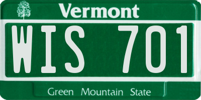 VT license plate WIS701