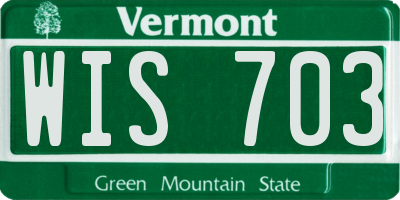 VT license plate WIS703