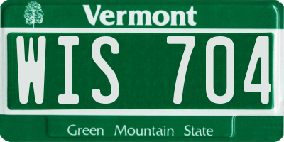 VT license plate WIS704