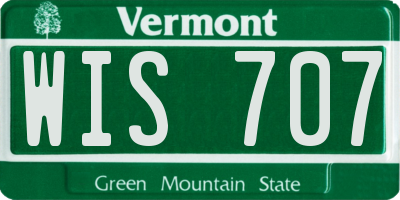 VT license plate WIS707