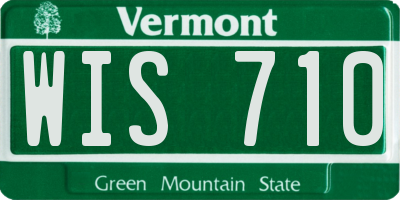 VT license plate WIS710