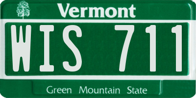 VT license plate WIS711