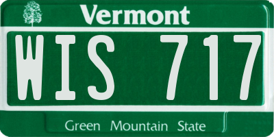 VT license plate WIS717