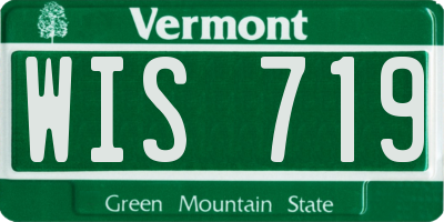 VT license plate WIS719