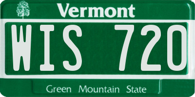 VT license plate WIS720