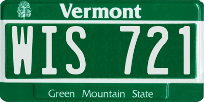 VT license plate WIS721