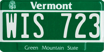 VT license plate WIS723