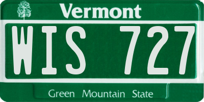 VT license plate WIS727