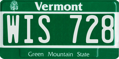 VT license plate WIS728