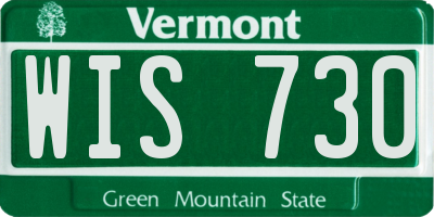 VT license plate WIS730