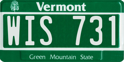 VT license plate WIS731