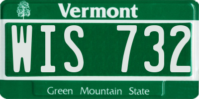 VT license plate WIS732