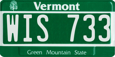 VT license plate WIS733