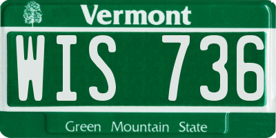 VT license plate WIS736