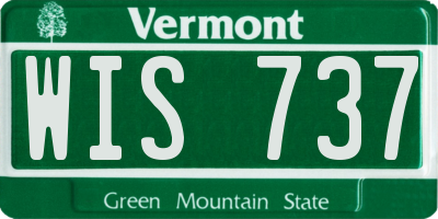 VT license plate WIS737