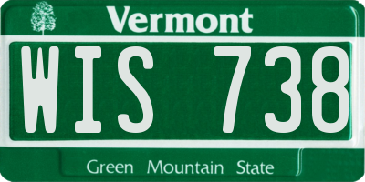 VT license plate WIS738