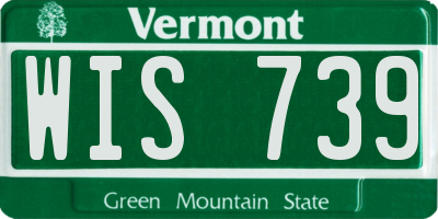 VT license plate WIS739