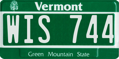 VT license plate WIS744