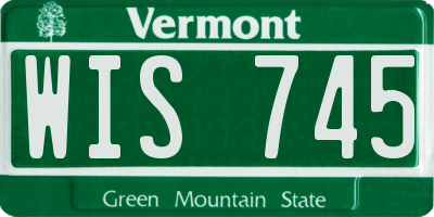 VT license plate WIS745