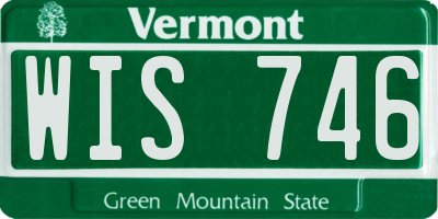 VT license plate WIS746