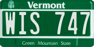 VT license plate WIS747
