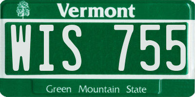 VT license plate WIS755