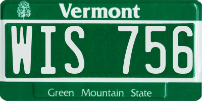 VT license plate WIS756
