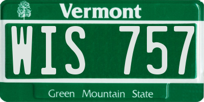 VT license plate WIS757