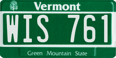 VT license plate WIS761