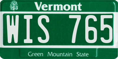 VT license plate WIS765