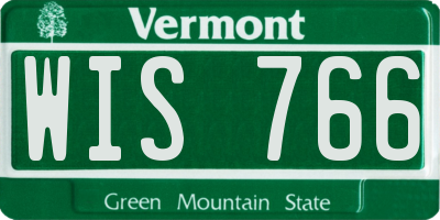 VT license plate WIS766