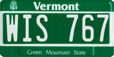 VT license plate WIS767