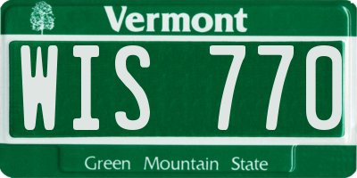 VT license plate WIS770