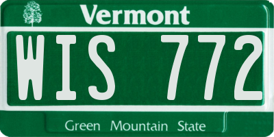 VT license plate WIS772