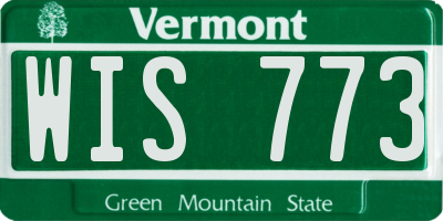 VT license plate WIS773