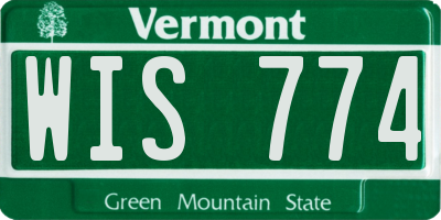 VT license plate WIS774