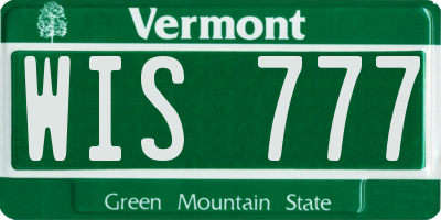 VT license plate WIS777