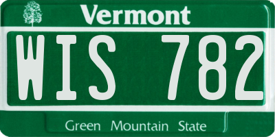 VT license plate WIS782