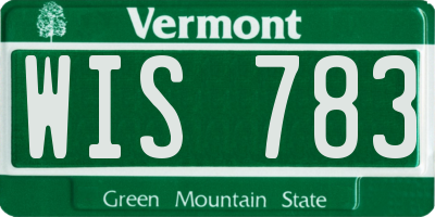 VT license plate WIS783