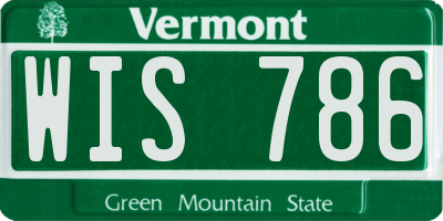 VT license plate WIS786