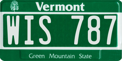 VT license plate WIS787
