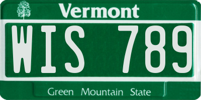 VT license plate WIS789