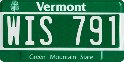 VT license plate WIS791
