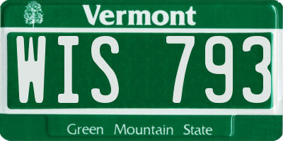 VT license plate WIS793