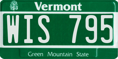 VT license plate WIS795