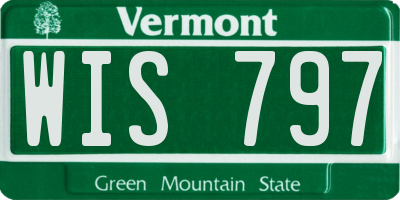 VT license plate WIS797
